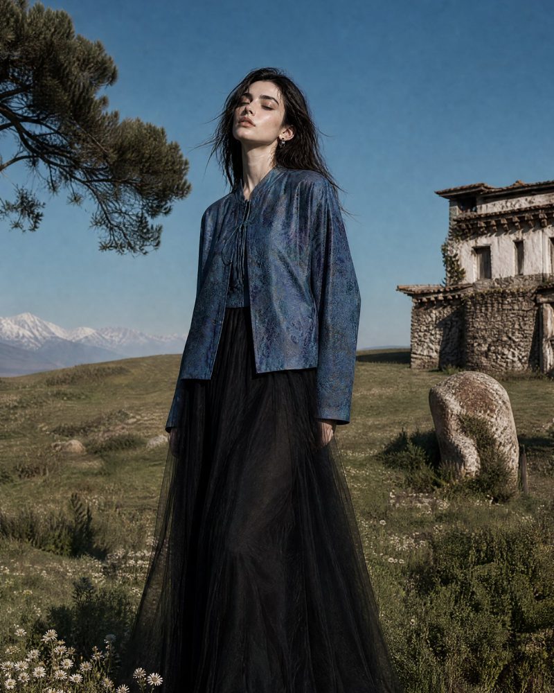 Celadon Peony Coat